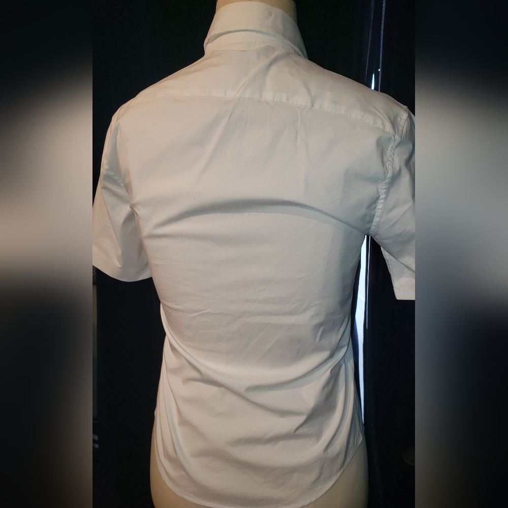 NWOT Banana Republic cotton slim stretch short sleeve button up shirt - Picture 4 of 9